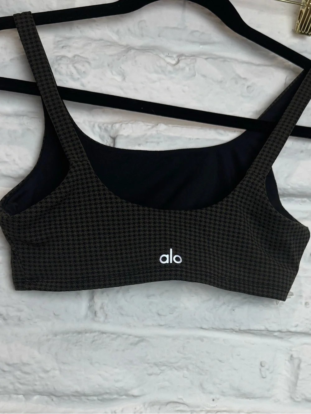 Alo Yoga Olive Green & Black Houndstooth Matching Set